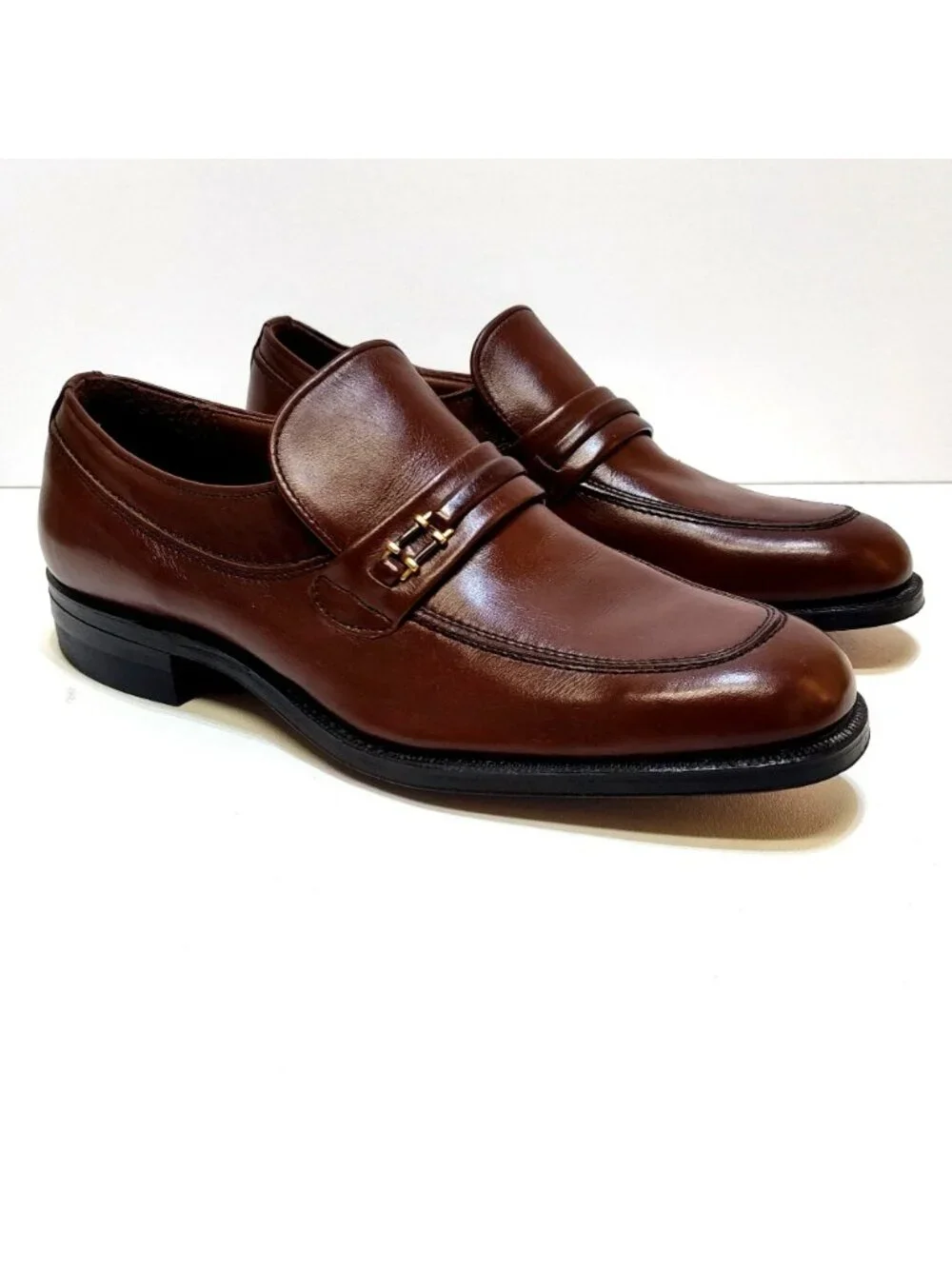 Stafford Comfort Plus All Leather Horsebit Loafers Leather Outsole Men 7 D/B VTG